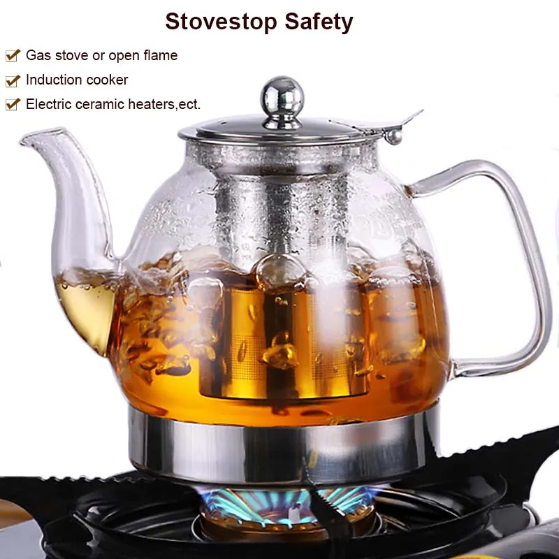 glass teapot on electric stove