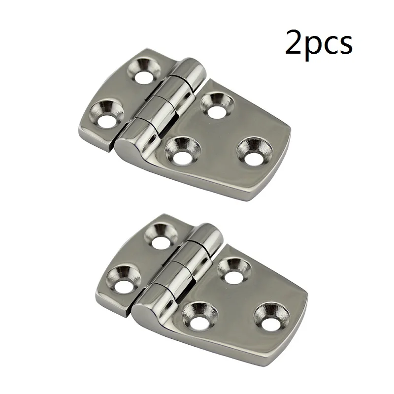 2PCS 316 Stainless Steel Boat Short Side Hinge With 5 Holes 57mm 70mm Heavy Duty Marine Short Side Hinges-animated-img