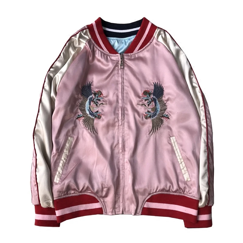 satin tiger bomber jacket