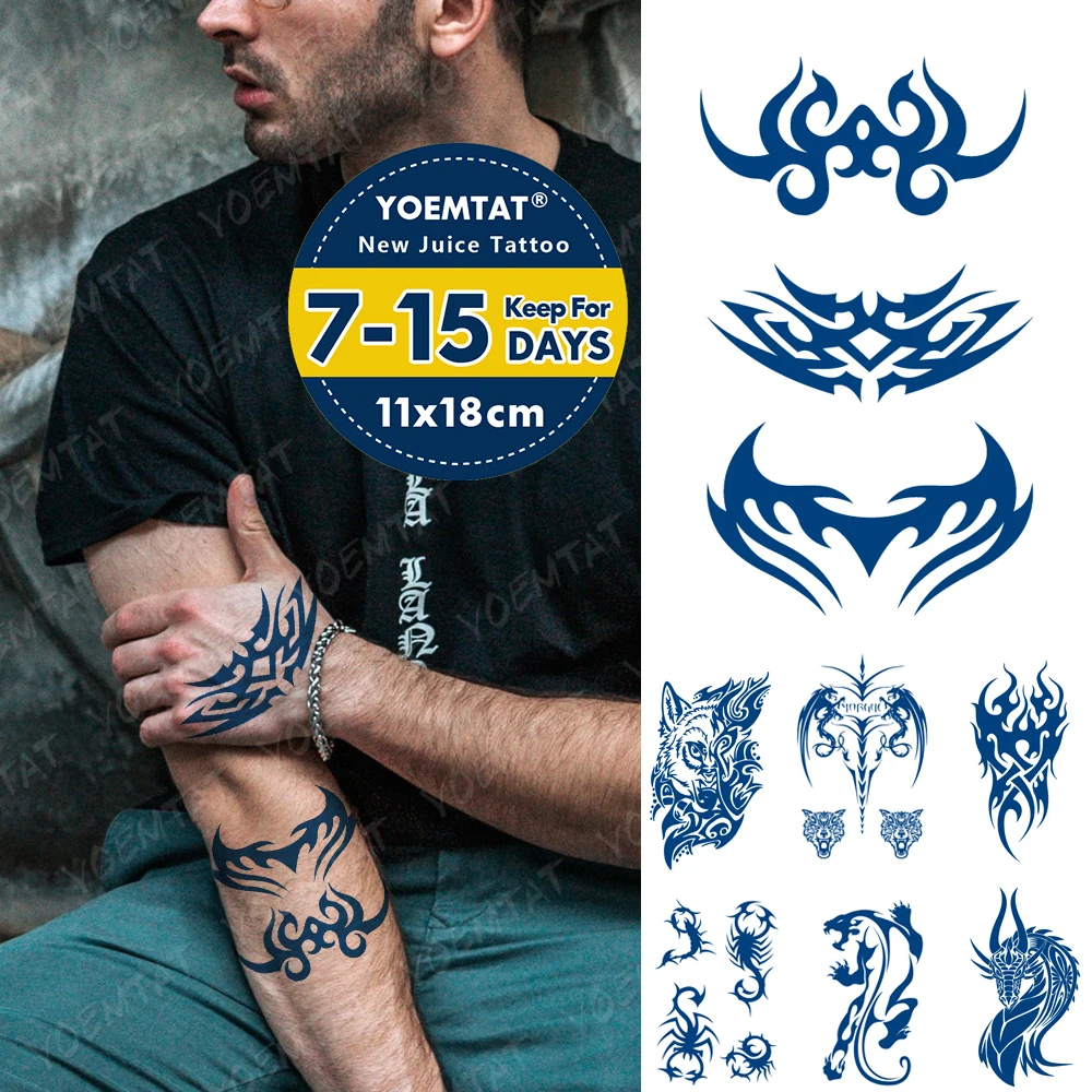 Amazon.com : 8 Sheet Semi Permanent Tattoos, Waterproof and Long-Lasting 2  Weeks, Plant-Based Ink Realistic Fake Tattoos Stickers for Women Men and  Kids (G) Christmas Gift : Beauty & Personal Care