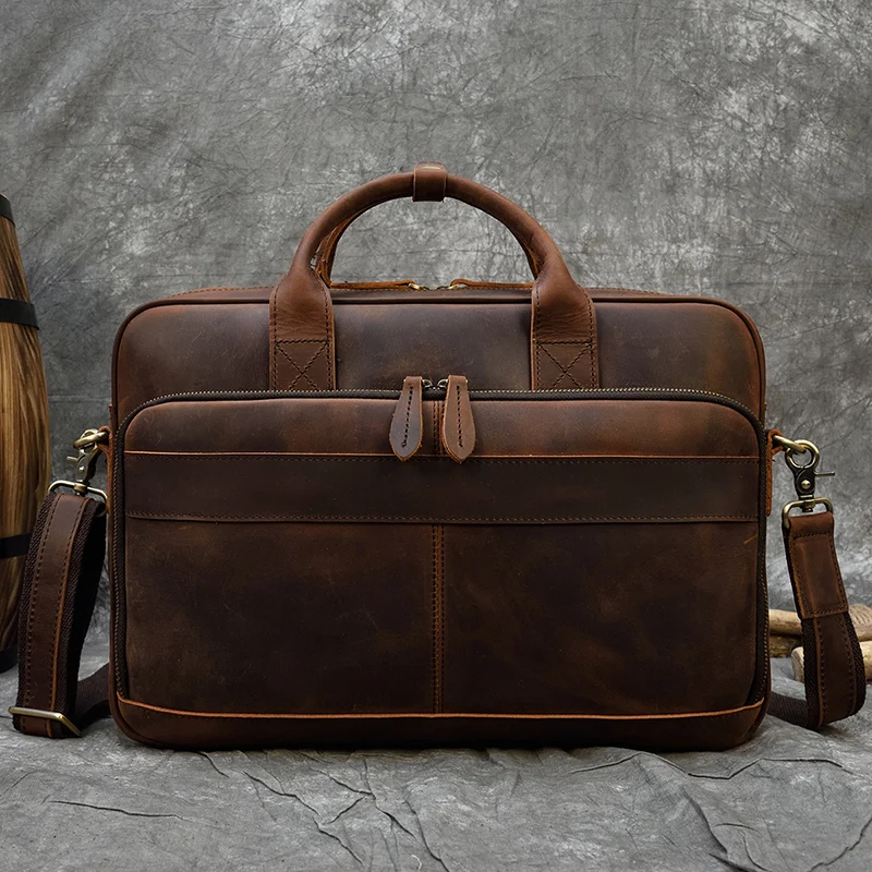 mens genuine leather laptop bag