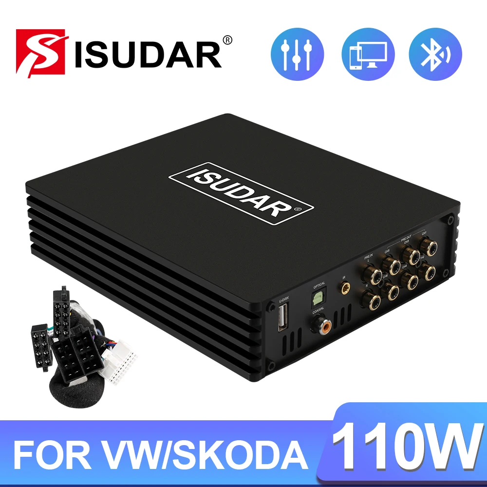 Agora Hlektronikos oplismos Aytokinhtoy Isudar For Old Vw Skoda Wiring Harness Car Dsp Amplifier Rms 4x110w Support Pc 31 Eq Android App Bluetooth Usb Music Auto Stereo