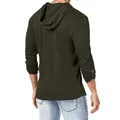 New Fashion Men's Hooded Tee Long Sleeve Cotton Henley T-Shirt Medieval Lace Up V Neck Outdoor Tee Tops Loose Casual Solid Shirt preview-5
