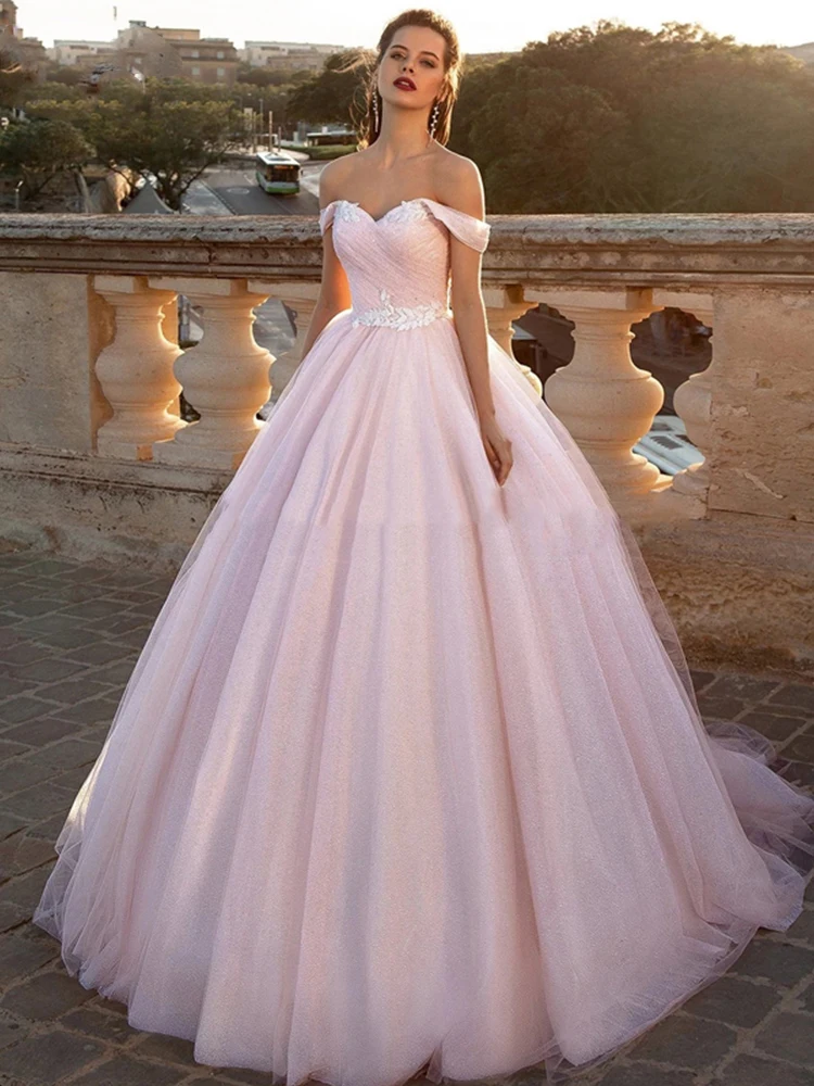 pink sparkle wedding dress