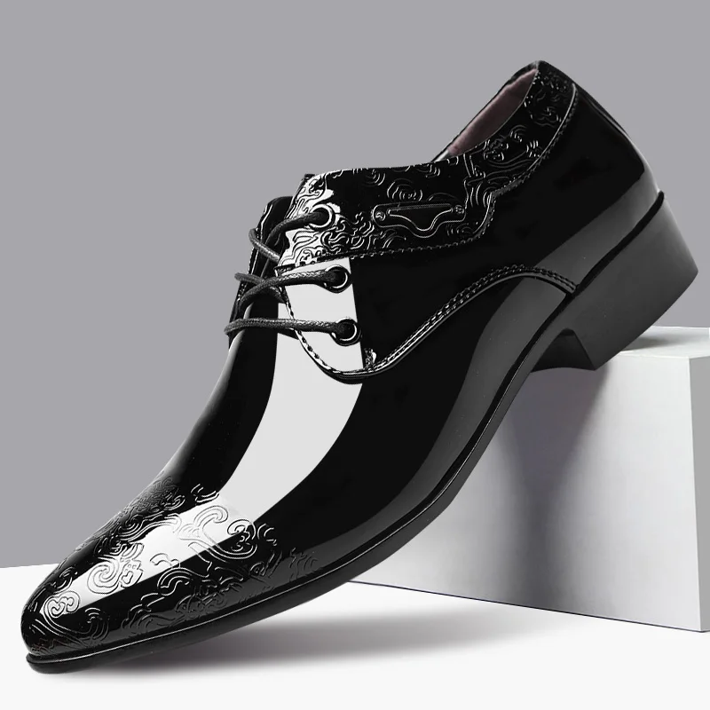 Leather shoes black formal Clearance
