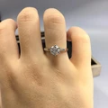 100% Real Moissanite Engagement Rings Platinum Plating Sterling Silver 1CT 2CT 3CT Diamond Wedding Rings Classic 6 Prong Ring preview-5