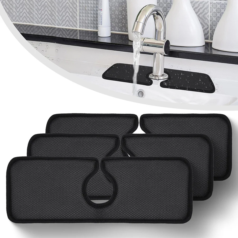 Faucet Wraparound Splash Catcher Absorbent Mat Dish Drying Pads For Kitchen Bathroom Rv Faucet Counter Sink Water Prevent