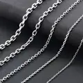 Stainless Steel Silver Color O Shape Chain Necklace 1.6mm / 2.4mm / 3mm / 4mm / 5mm Fashion Men And Women New Jewelry preview-1