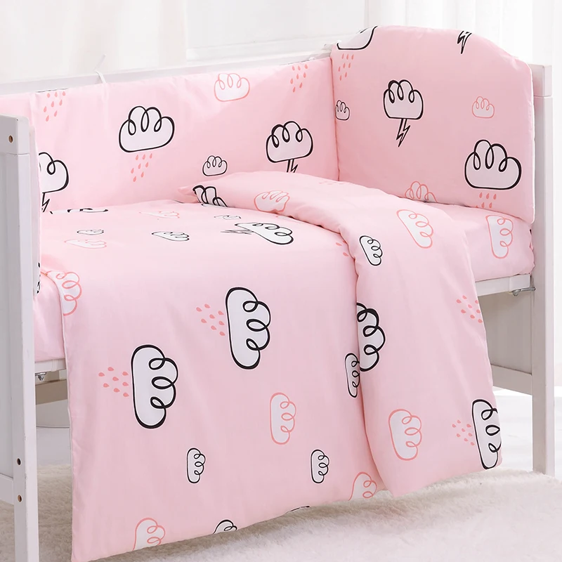 pink cot bumper