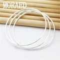 Wholesale 925 Sterling Silver Bangles Woman Three Lines Smooth High Quality Solid Bracelet Bangles Fine Jewelry preview-4