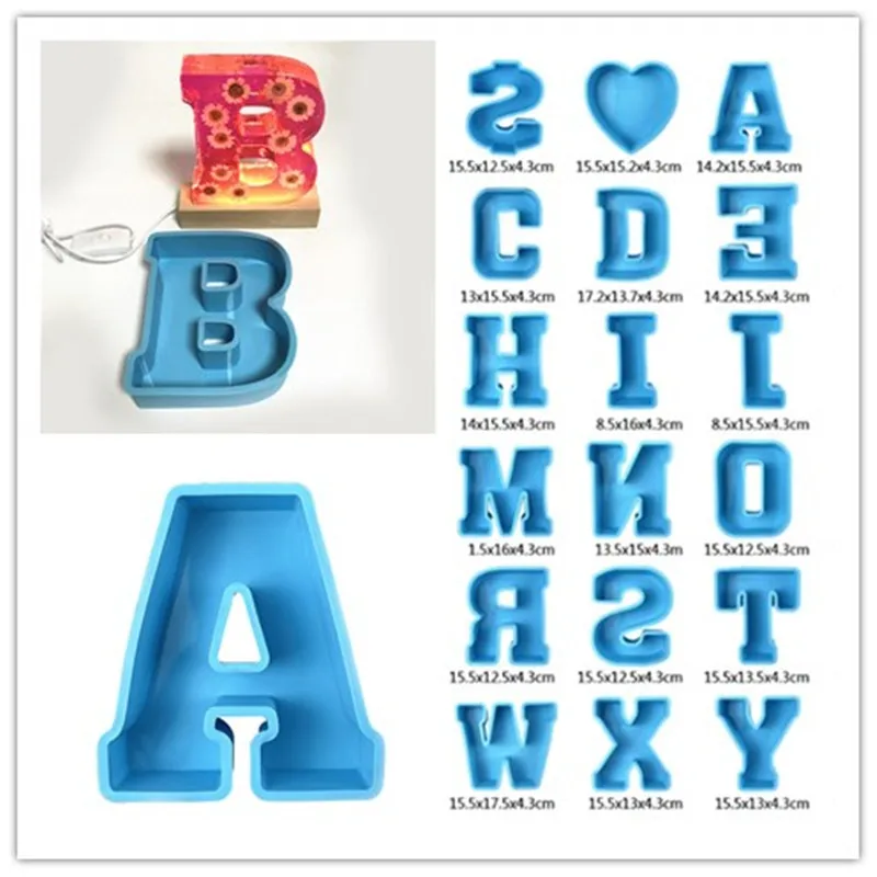 Silicone Alphabet Molds Large Letter Molds Epoxy Resin Molds for DIY Craft Birthday Party Wedding Home Decoration