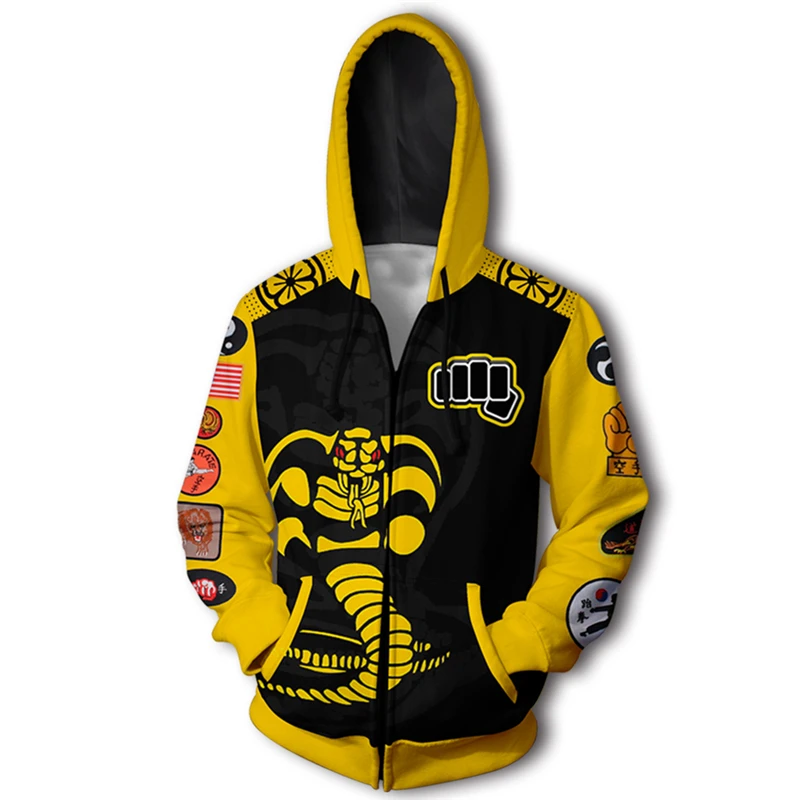 Acquistare Felpe con cappuccio | Karate Kid Cobra Kai Jacket Hoodie 3D  Print Animation Clothes Cosplay Coat Sweatshirt Hooded Costume Tops
