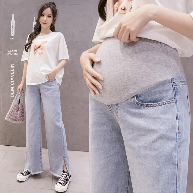 Denim Maternity Jeans Pants Pregnant 