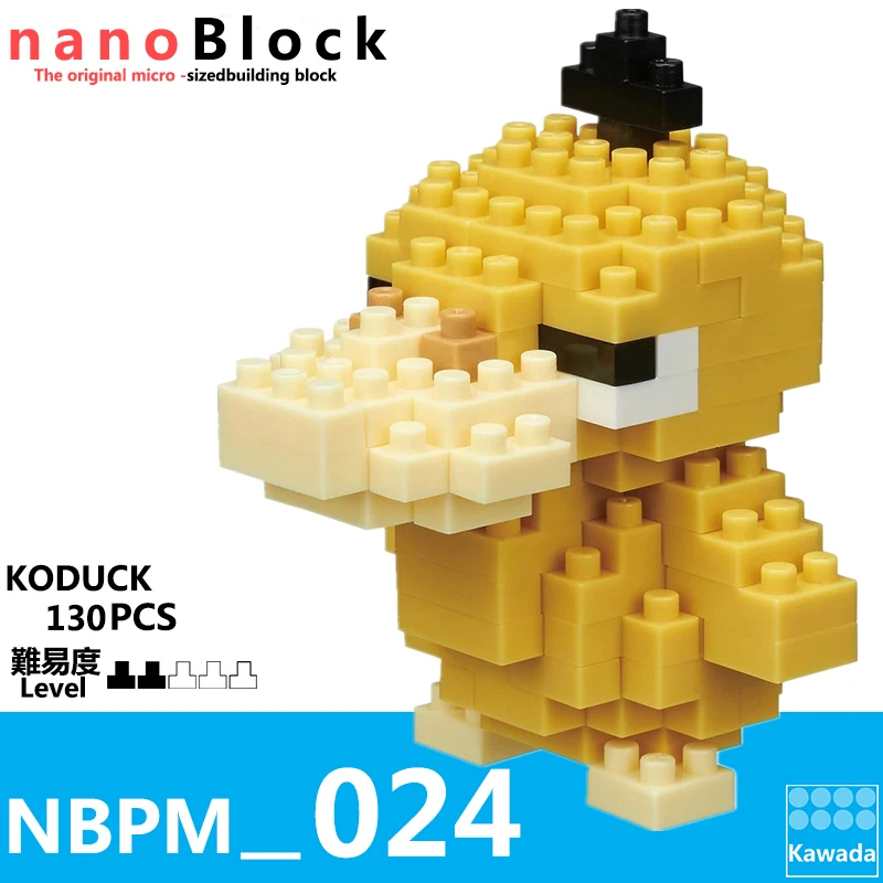 Agora Montelismoy Nanoblock Pokemon Pikachu Nbpm 024 Koduck 130pcs Anime Cartoon Diamond Mini Micro Block Building Blocks Bricks Toys Games