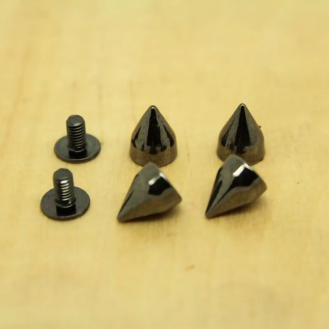 Silver Cone Studs and Spikes Metal Double Cap Rivets Stud Round