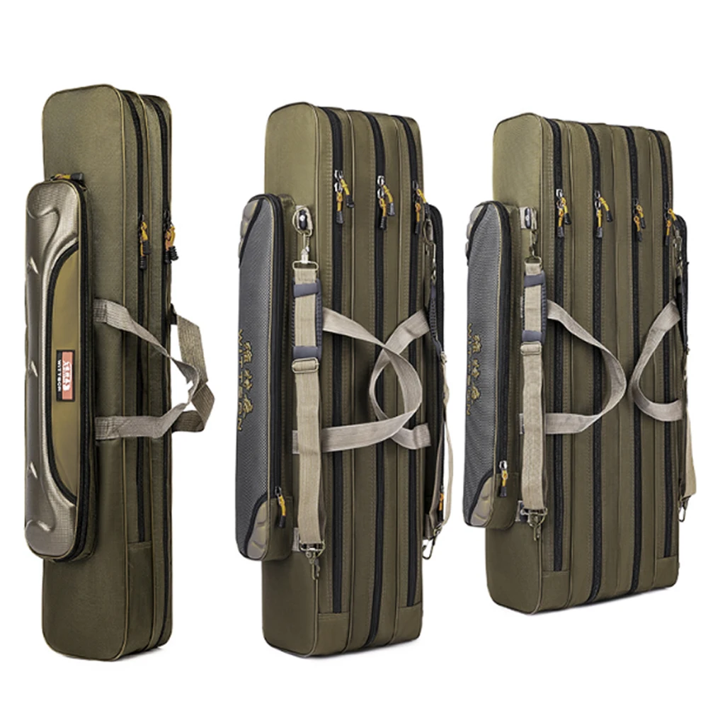 Outdoor 3 Layer Fishing Bag Backpack 80cm/100cm Fishing Rod Reel Carrier  Bag Fishing Pole Tackle Bag Carry Case Travel Bag 