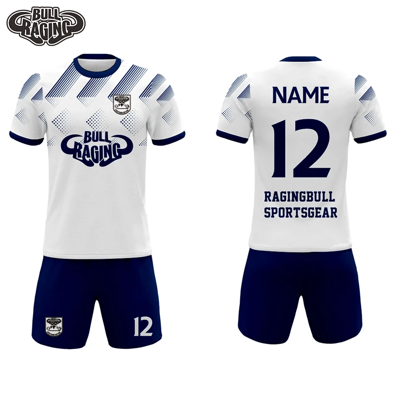 oem odm striped football jersey design white black blue color custom your  sublimataion soccer jersey design