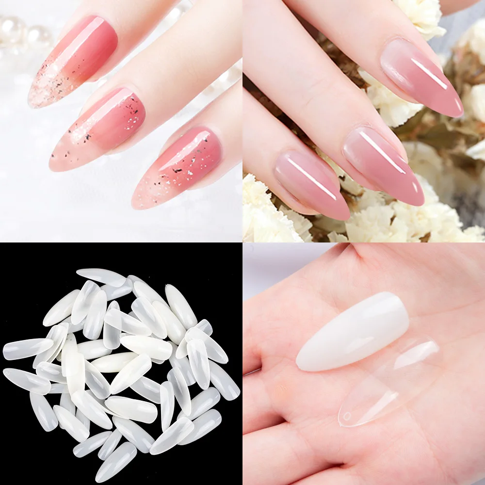 Cumpără Cuie Art Instrumente 500pcs Clear White French False Acrylic Nail Tips Half Cover Fake Nails Acrylic Uv Gel French False Tip Nail Art Salon Fake Nail
