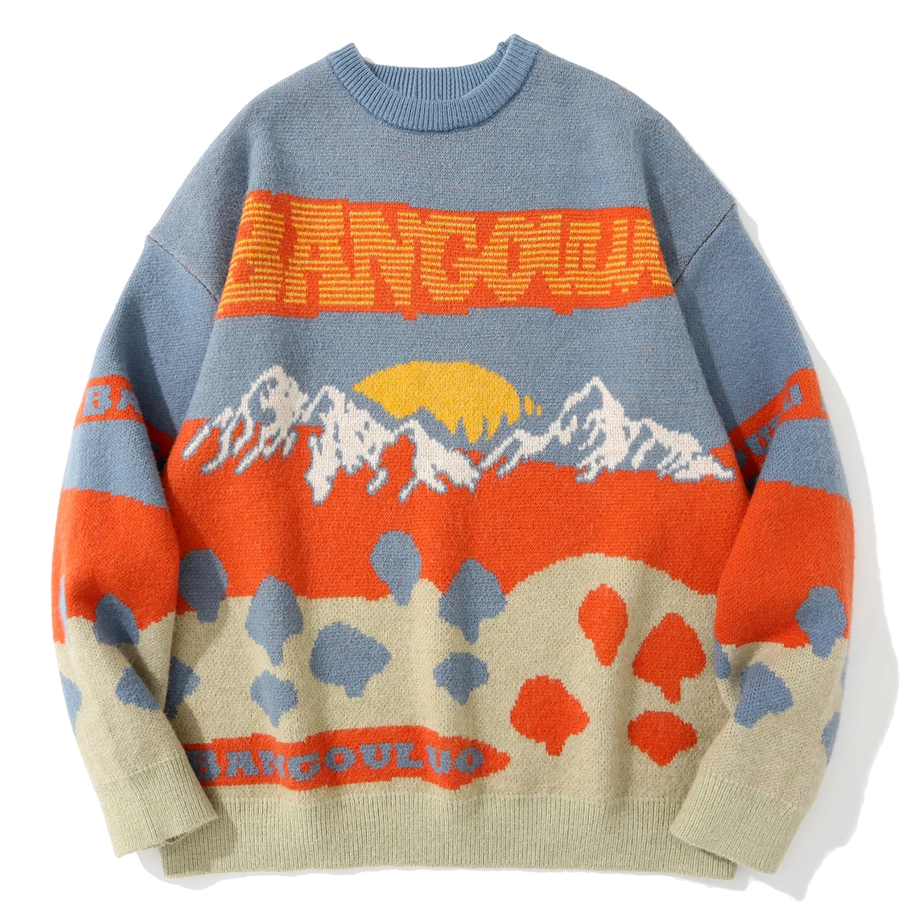 LACIBLE Men Streetwear Vintage Sweater 