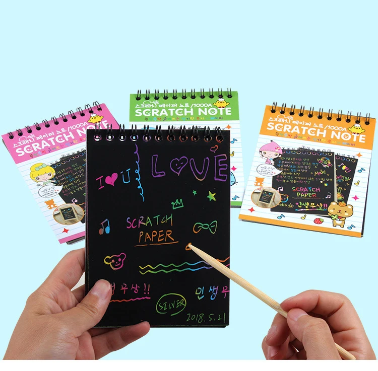 20Pcs/10Pcs Magic Scratch Art Doodle Pad Sand Painting Cards Early  Educational Learning Creative Drawing Toys for Children