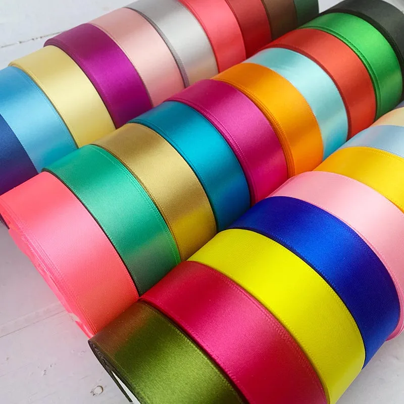 25 Yards/Roll Satin Ribbons For Crafts Bow Handmade Gift Wrapping Christmas Wedding Decorative Ribbon 6/10/15/20/25/40/50mm-animated-img