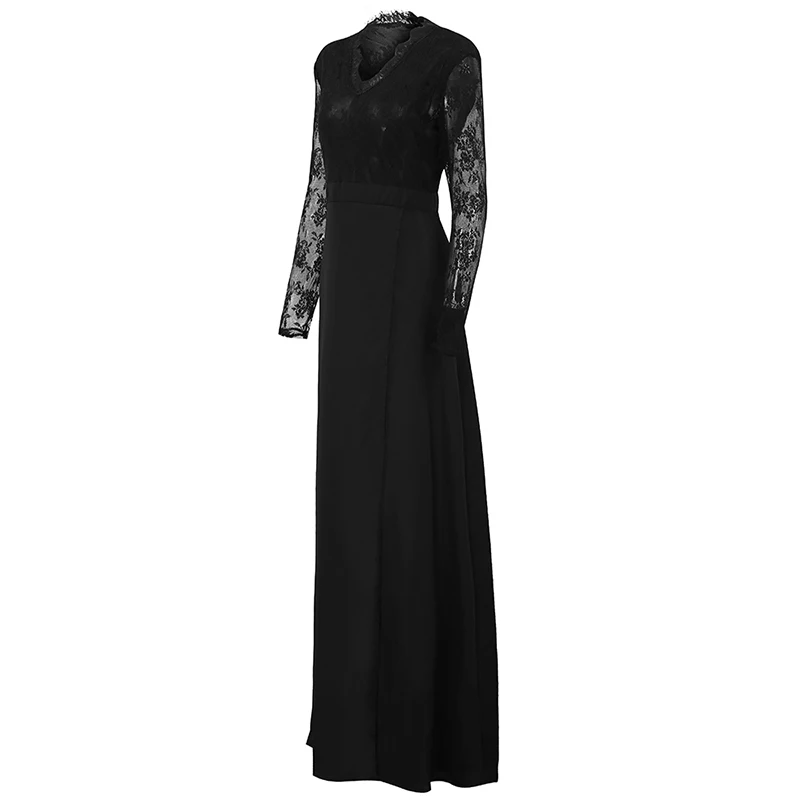 Balck Lace Dress Women Sexy Deep V Neck 