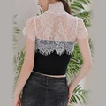 Women Lace Detachable Collar Embroidery Wrap Dress Neck Decor High-neck Ruffle Clothing Decoration Floral Ties Accessories preview-4