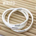 925 Sterling Silver Bracelet Bangles Women Three Lines Smooth High Quality Solid Bracelet Bangles Fashion Jewelry preview-2