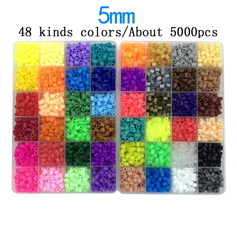 48 grid boxed 5mm hama beads perler pupukou kids children Diy toy hand making fuse bead Intelligence Educational Toys-animated-img