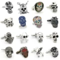 Free Shipping Skull Cufflinks 28 Vintage Skeleton Designs Men's Designer Cuff Links Wholesale&retail