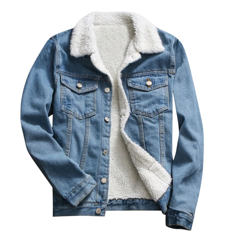 sheep wool lined denim jacket