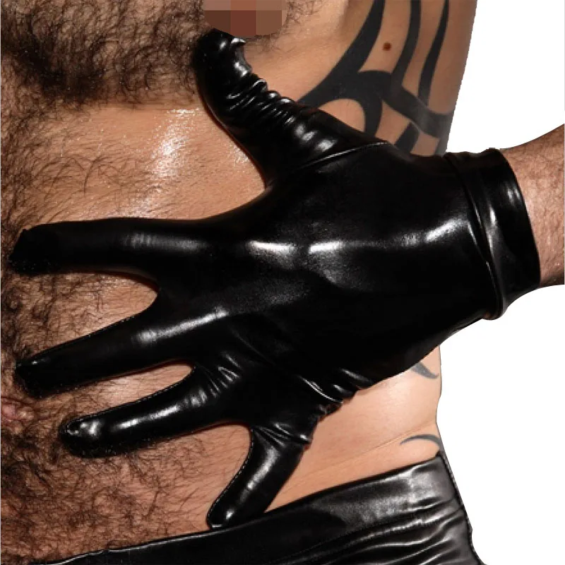 black latex gloves fashion