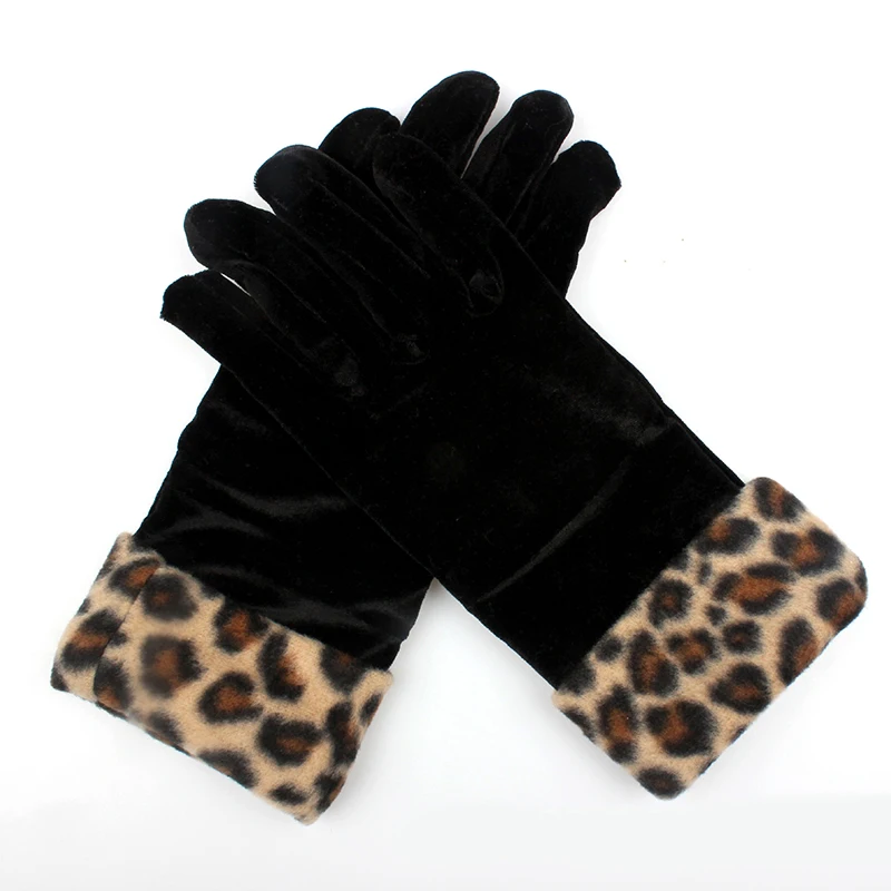 leopard gloves women