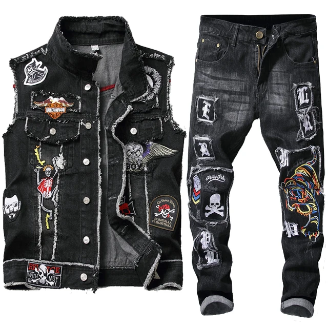 2020 New Fashion Biker Jeans Sets Men's 