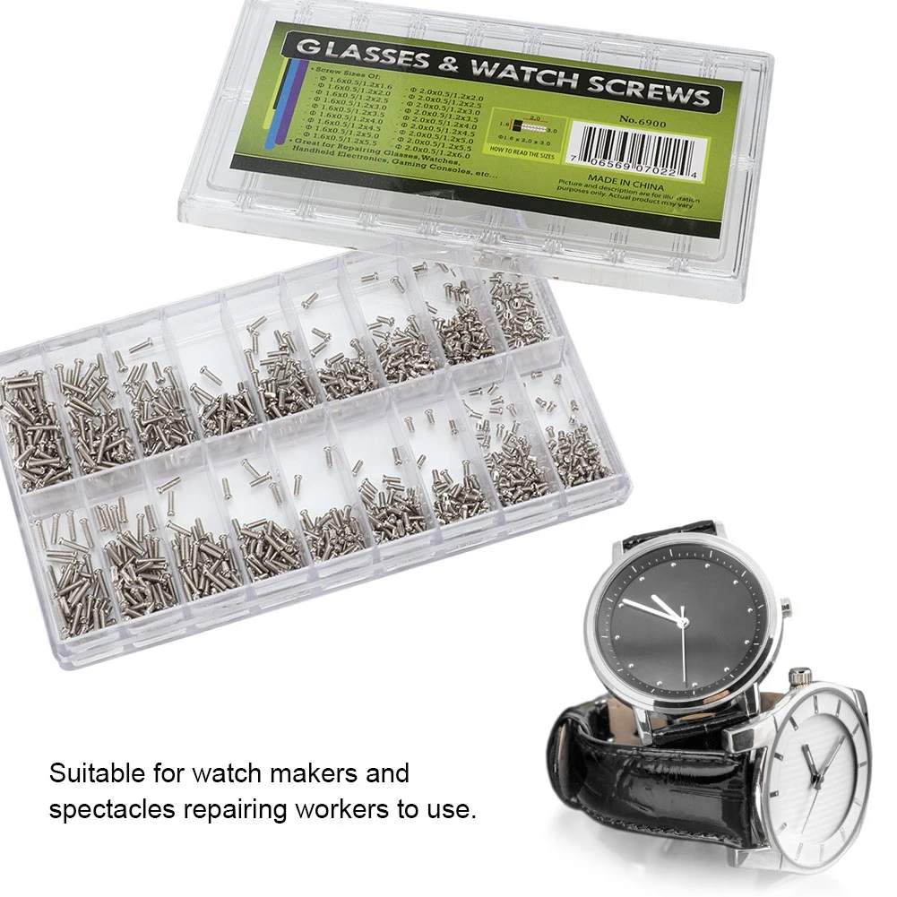 500pcs Tiny Screws Nuts + Screwdriver Watch Electronics Eyeglasses