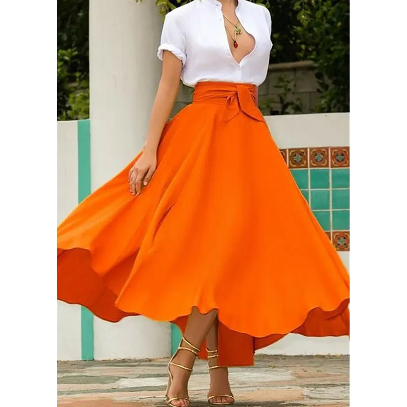 women's full length pleated skirt
