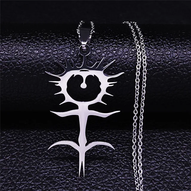 2023 Ghostemane Stainless Steel Charm Necklaces for Women/Men Silver Color  Necklaces Pendants Jewelry collier homme
