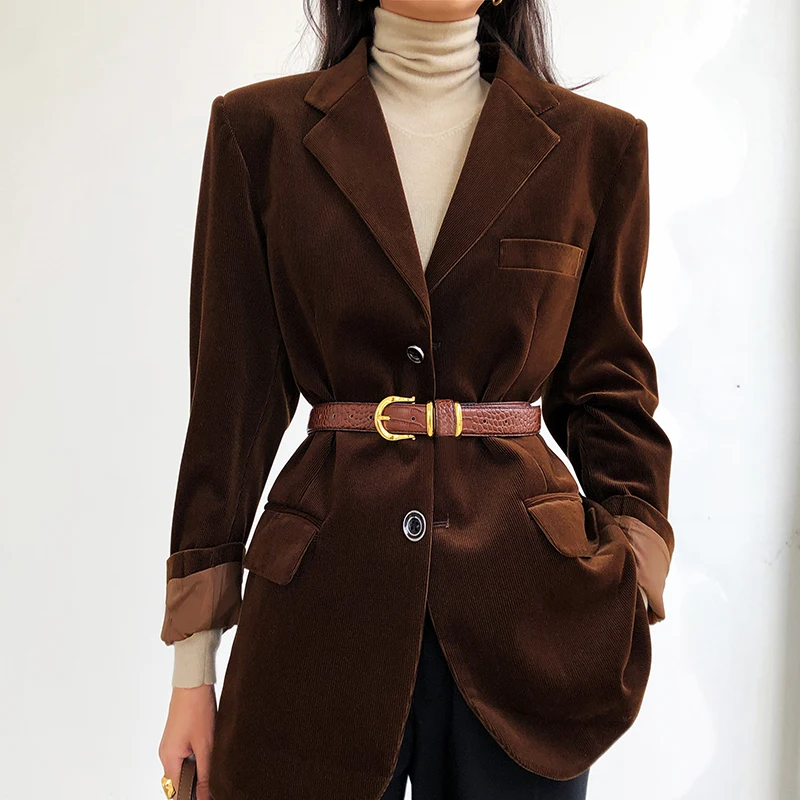 Thick corduroy blazer women 