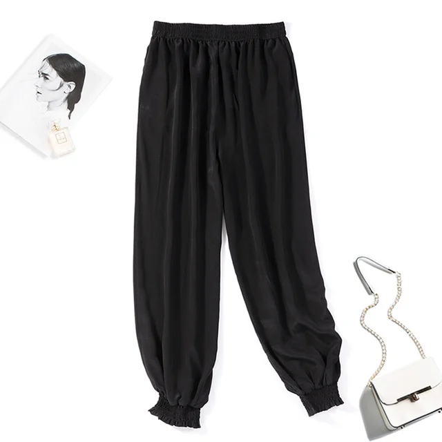 black elastic waist trousers