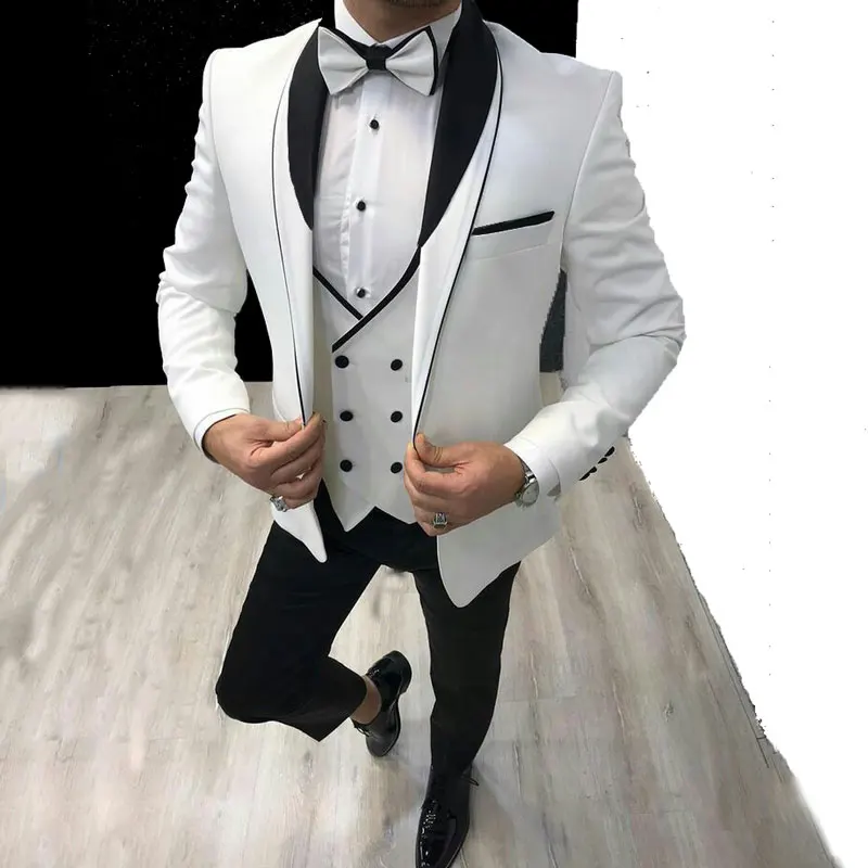 wedding groom suit black and white