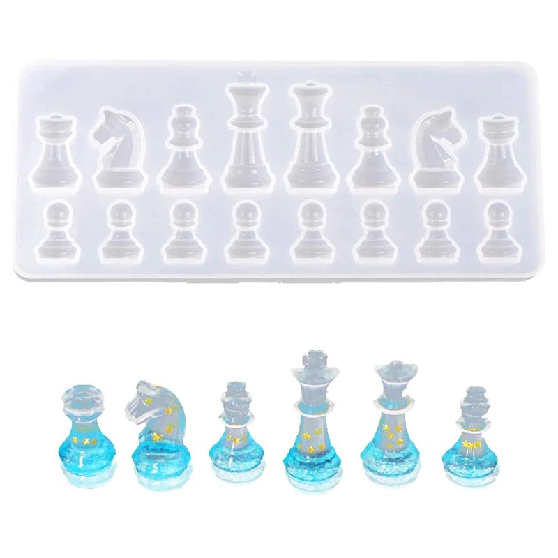 3D UV Epoxy Resin Mold Handmade DIY Chess Mold Set International