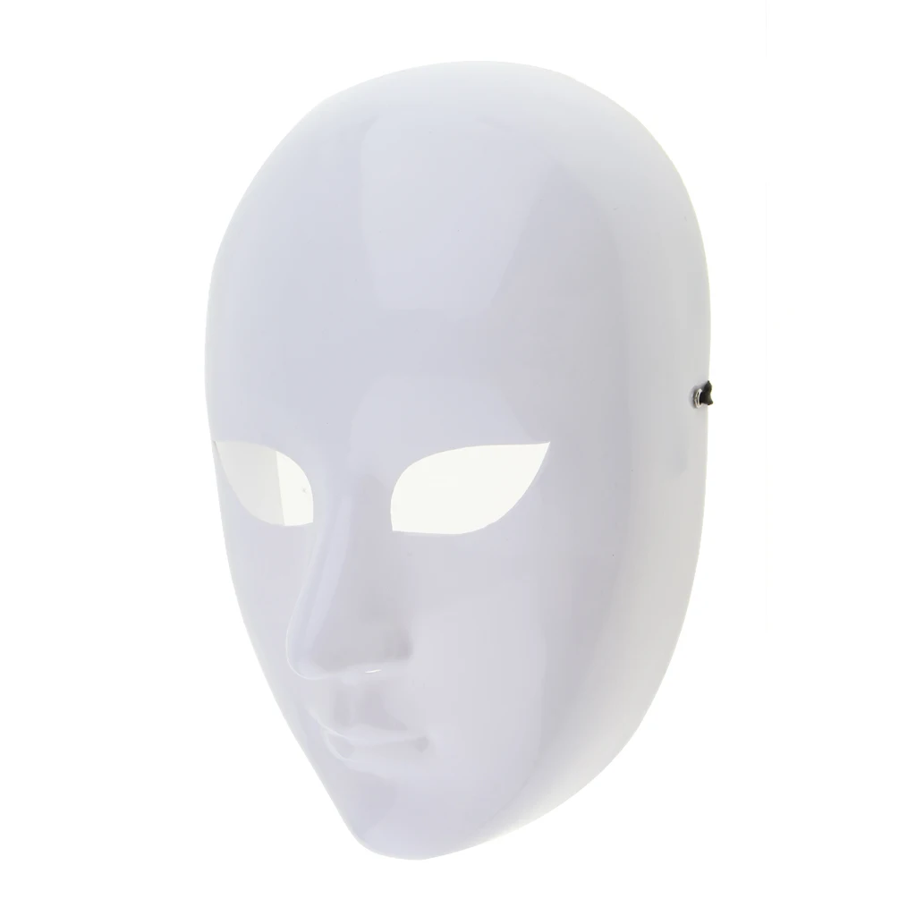 1/5pcs DIY Full Face White Masks Halloween Costumes DIY Blank Paper  Painting Mask Dance Ghost