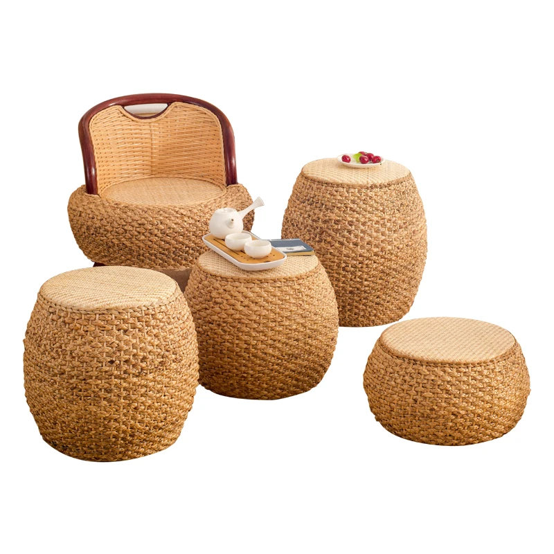 rattan chair with foot stool