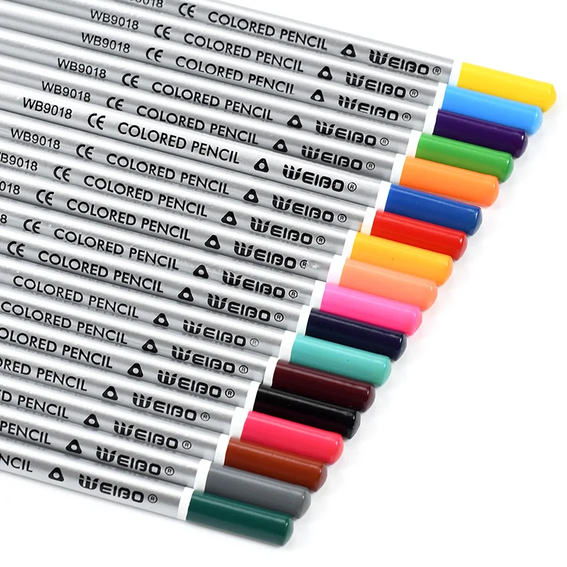 1/12Pack Rainbow Colored Pencils Multicolored 7 in 1 Black Wooden