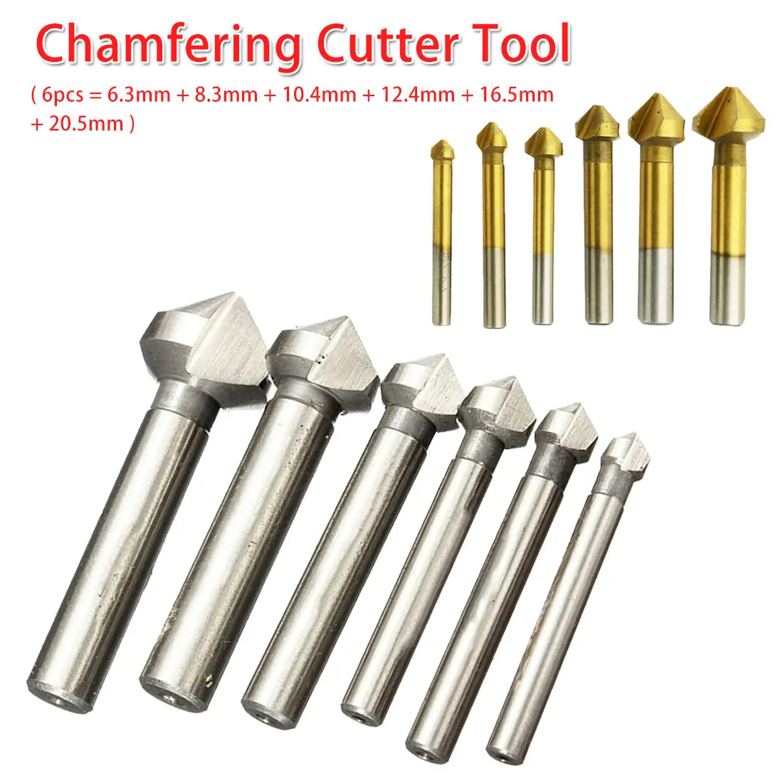 3 Flute 90 Degree 6pcs/1pcs Countersink 