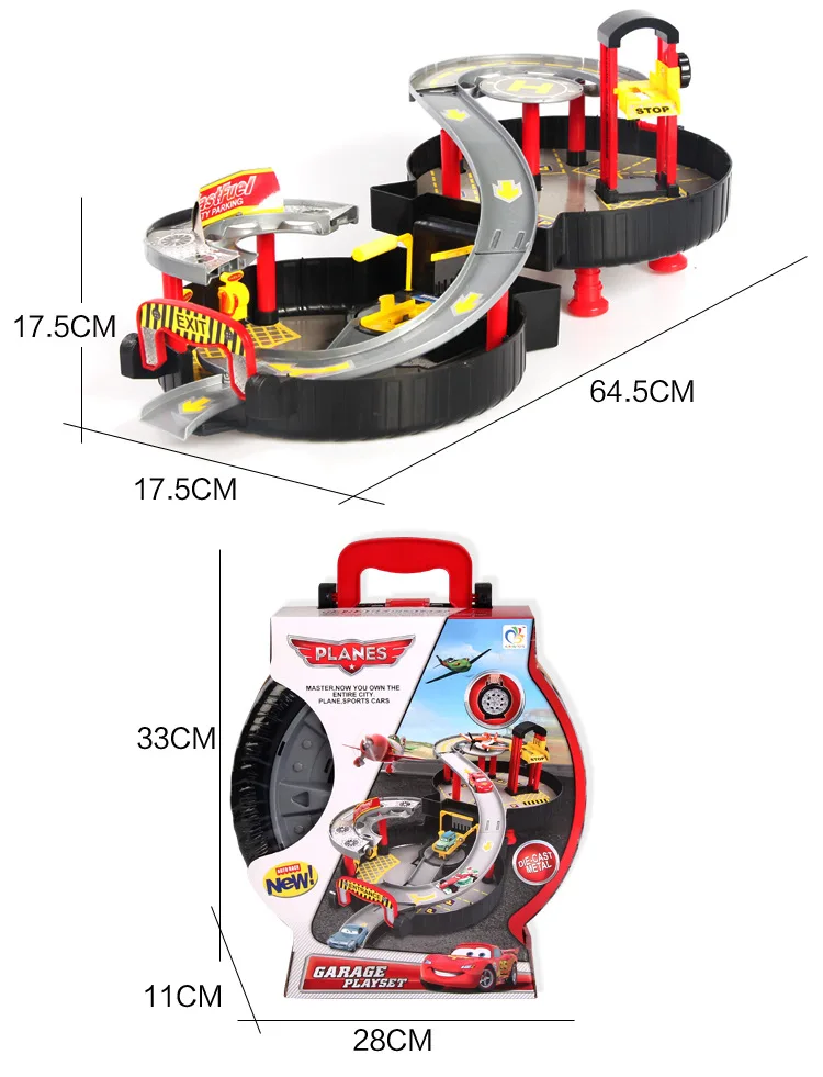 cars mcqueen garage racing parking lot play set