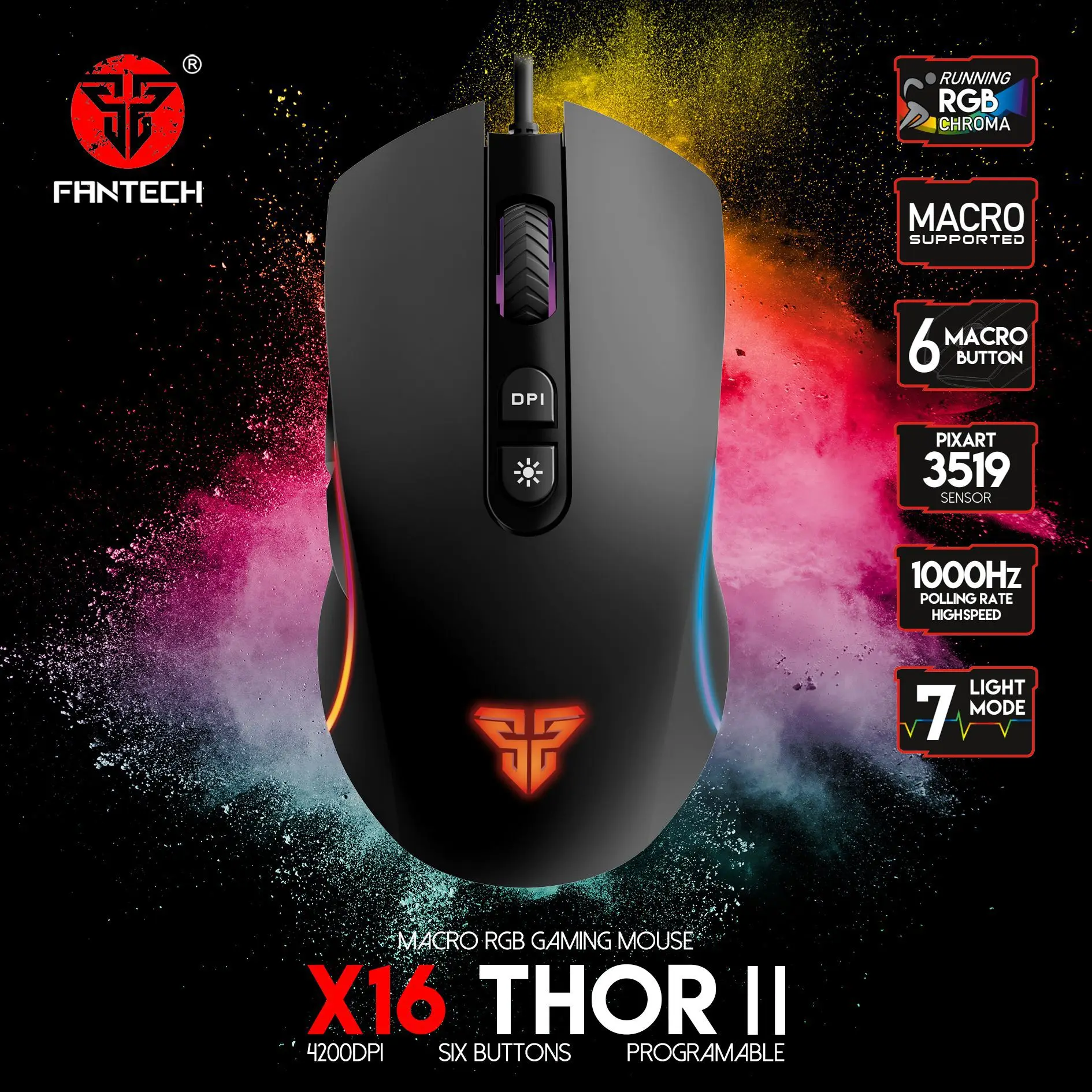 mouse fantech thor ii x16