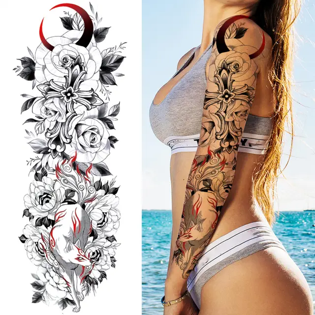 32pcs Airbrush Temporary Tattoo Stencil for Men Arm Back Body Art Painting  DIY Glitter Templates Fake Tattoo Set 6.7cm*9.5 Cm