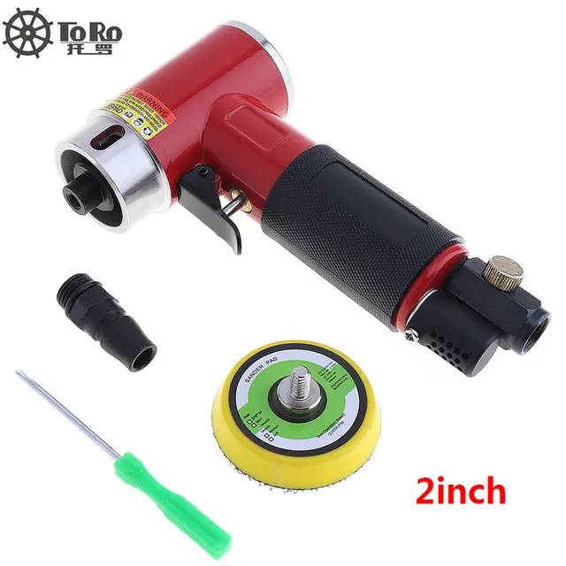 TORO-943A 2 Inch Straight Heart High-speed Mini Pneumatic Sanding Machine with Push Switch and Sanding Pad for Polishing-animated-img