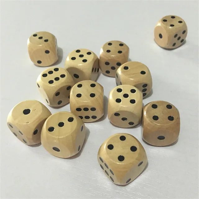 1Set=16 Pieces 24*12mm Wooden Pawn Chesses +1 Piece 16mm Point Dice for  Board Game Pieces Accessories Free Shipping